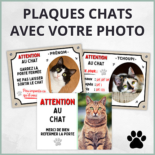 PLAQUE METAL PM FAMILLE CHATS - ANNEXE MEUBLE DECO