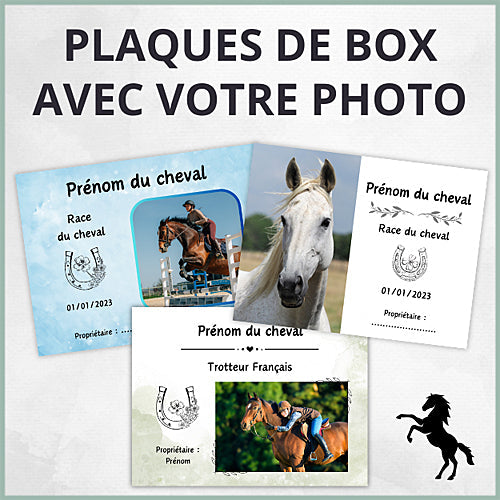 Plaque de box cheval poney personnalisée avec votre photo