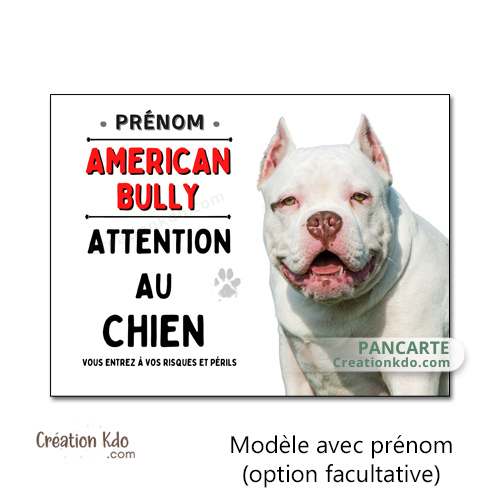 american bully plaque je monte la garde panneau attention au chien pancarte portail