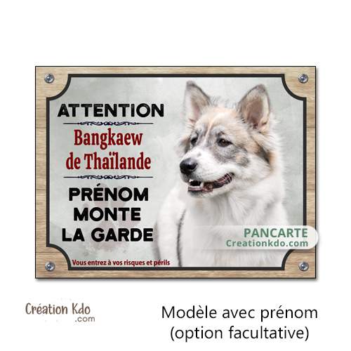 panneau bangkaew de thailande plaque attention au chien je monte la garde