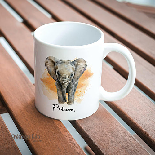 mug éléphant tasse cadeau prénom