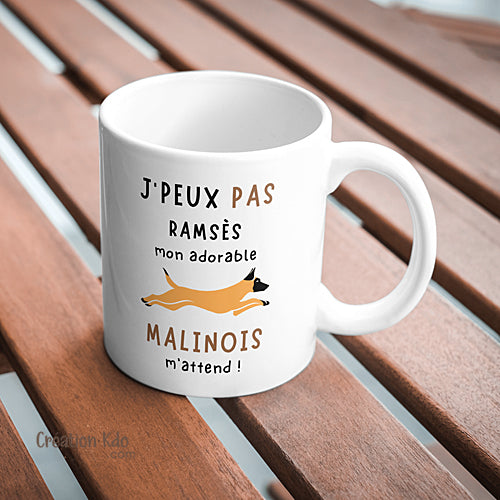 mug j'peux pas malinois tasse prénom personnalisé chien