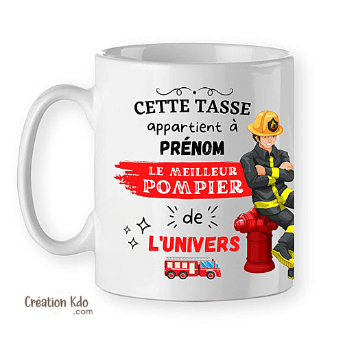 Mug le meilleur pompier de l'univers pour homme