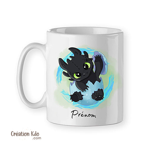 Mug Dragon noir Krokmou furie nocturne tasse pour enfant