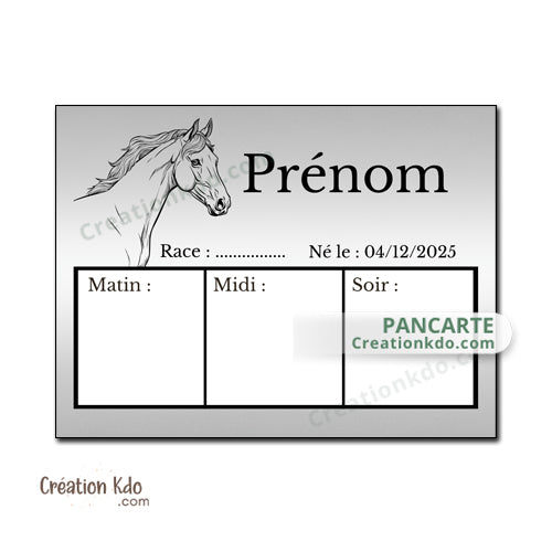 Plaque de Ration panneau effaçable poneys et chevaux panneau de box