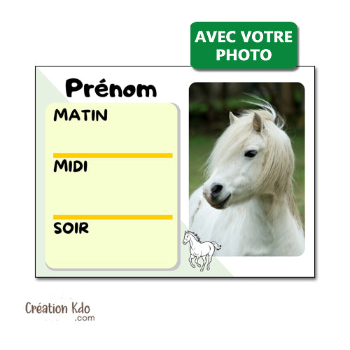 Plaque de box cheval ou poney pour Ration, personnalisée panneau écurie régime alimentaire nutrition