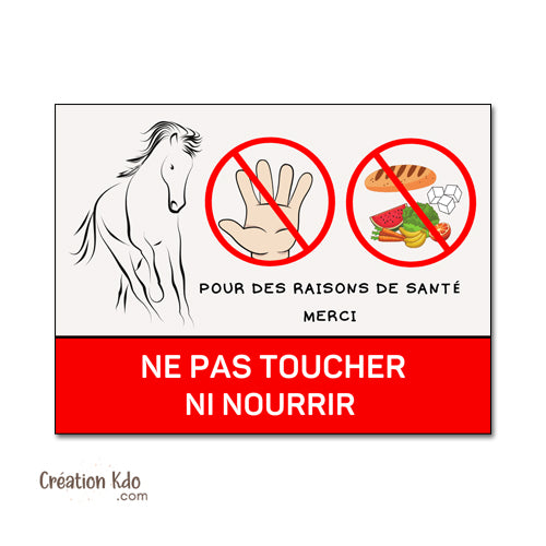 ne pas nourrir panneau animaux cheval plaque de box chevaux