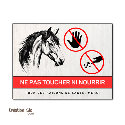 panneau ne pas nourrir cheval plaque de box écurie personnalisé ne pas toucher protection chevaux pain