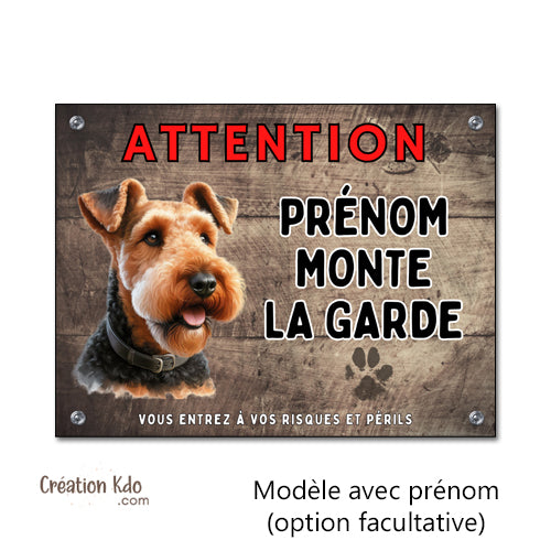 panneau je monte la garde personnalisé