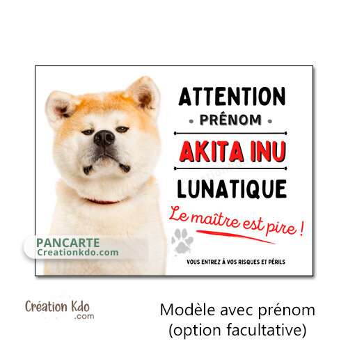 panneau akita inu lunatique humour je monte la garde plaque chien portail personnalisé
