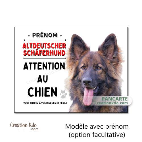 altdeustcher schaferhund plaque berger allemand attention au chien monte la garde panneau photo