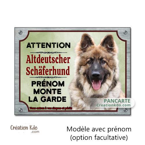altdeustcher schaferhund plaque berger allemand attention au chien je monte la garde panneau personnalisé