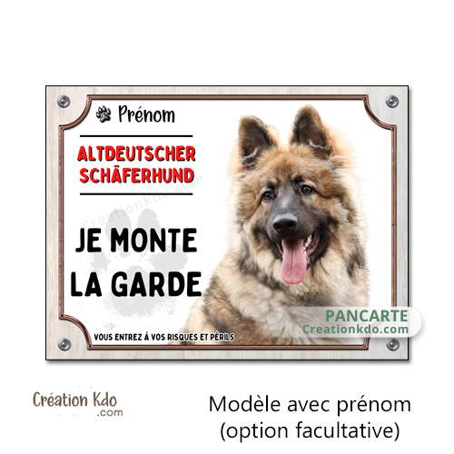 berger allemand altdeutscher plaque attention au chien panneau portail je monte la garde