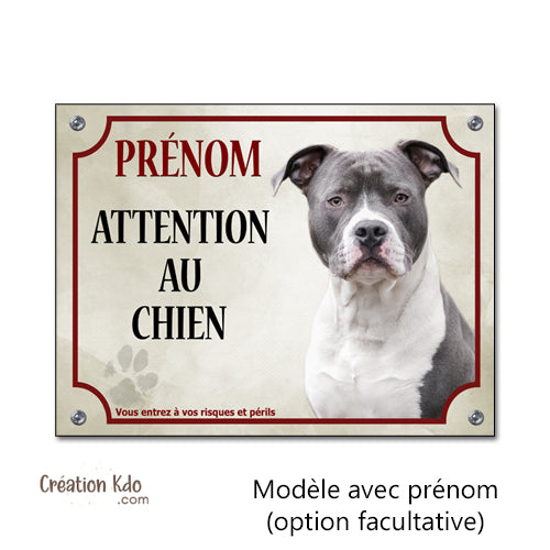plaque american staff attention au chien panneau portail je monte la garde amstaff Staffordshire