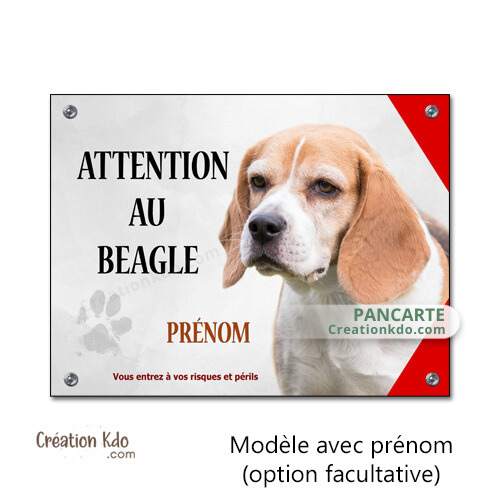 plaque attention au chien lunatique beagle je monte la garde panneau portail sticker à bord