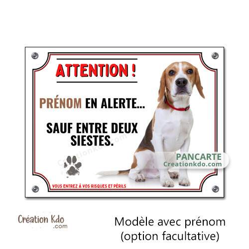 plaque humour beagle monte la garde panneau chien personnalisé photo