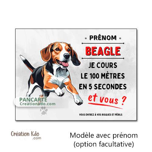 beagle je monte la garde portail chien humour