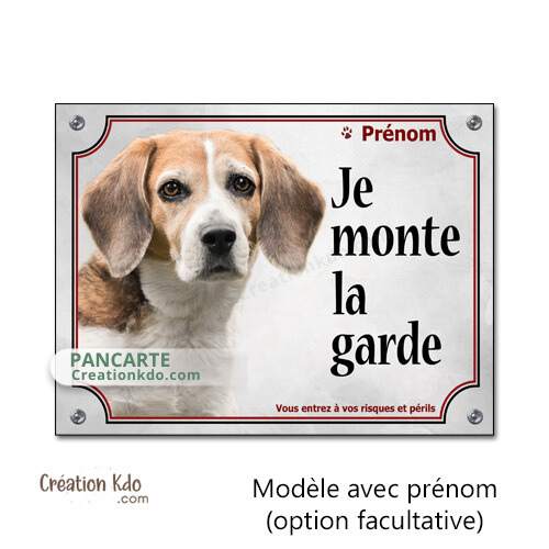 plaque beagle je monte la garde à la maison panneau chien portail personnalisé