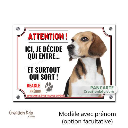 plaque attention au chien entre qui veut sort qui peut beagle panneau portail personnalisé