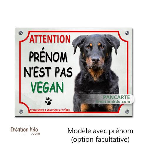 plaque beauceron je monte la garde panneau chien portail humour je ne suis pas vegan
