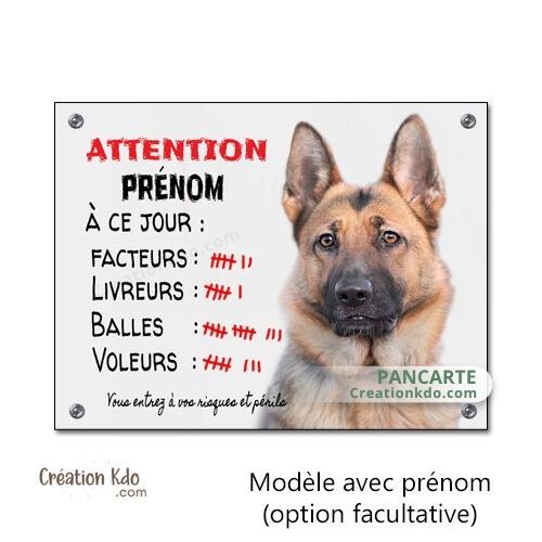 berger allemand plaque attention au chien panneau portail je monte la garde