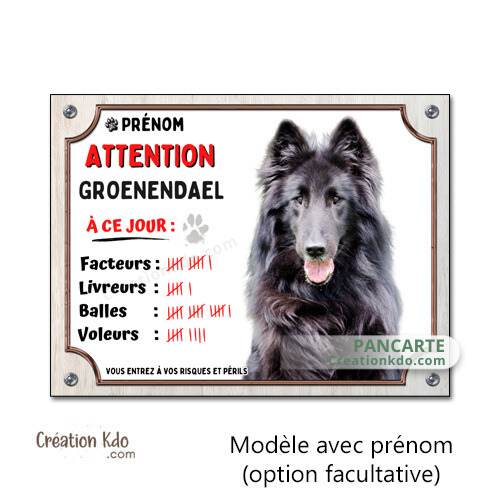 panneau groenendael humour attention au chien à ce jour plaque je monte la garde portail personnalisé
