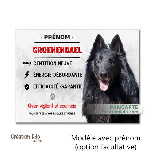 panneau groenendael attention au chien plaque je monte la garde portail