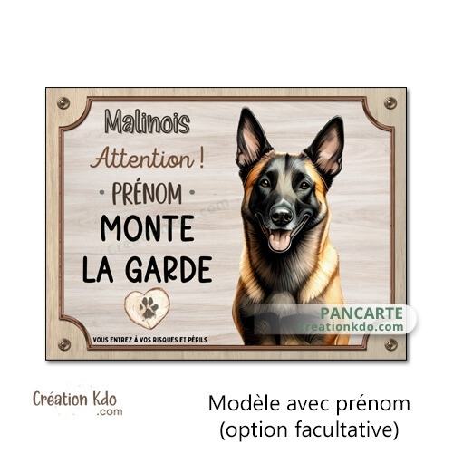 panneau malinois attention au chien berger belge plaque portail je monte la garde pancarte