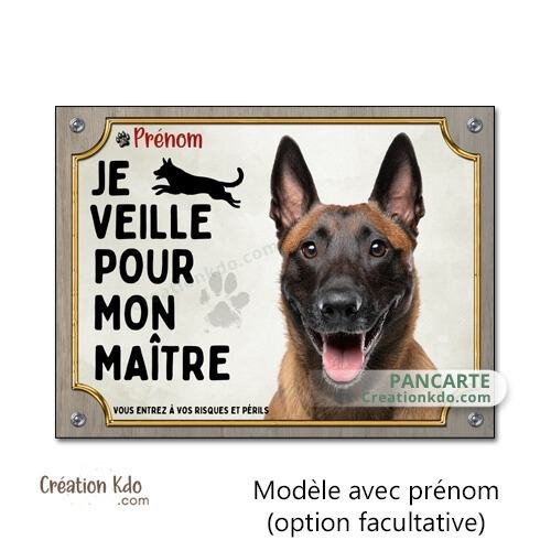 panneau malinois attention au chien berger belge plaque portail je monte la garde