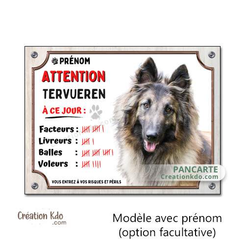 plaque humour tervueren à ce jour panneau chien je monte la garde