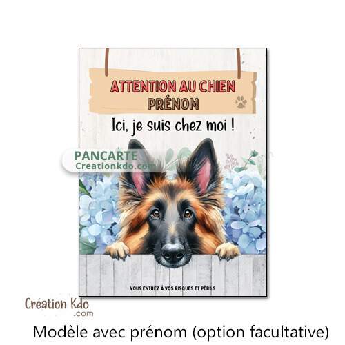 plaque tervueren charboné je monte la garde chien panneau portail