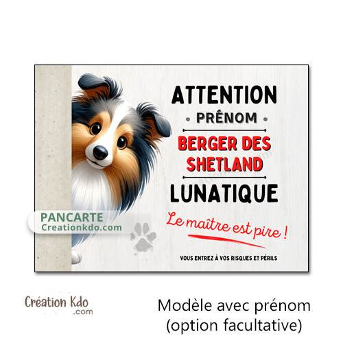 berger des shetland panneau attention au chien plaque je monte la garde pancarte