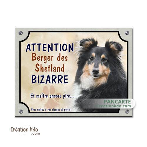 berger des shetland panneau attention au chien bizarre plaque je monte la garde pancarte