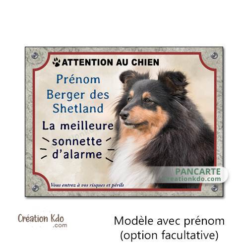berger des shetland panneau attention au chien plaque je monte la garde pancarte
