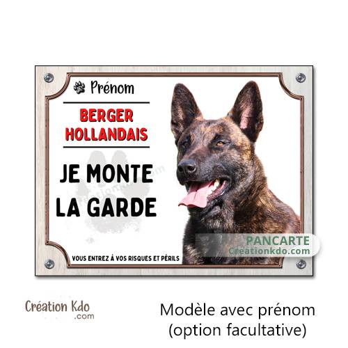 berger hollandais plaque attention au chien panneau portail je monte la garde