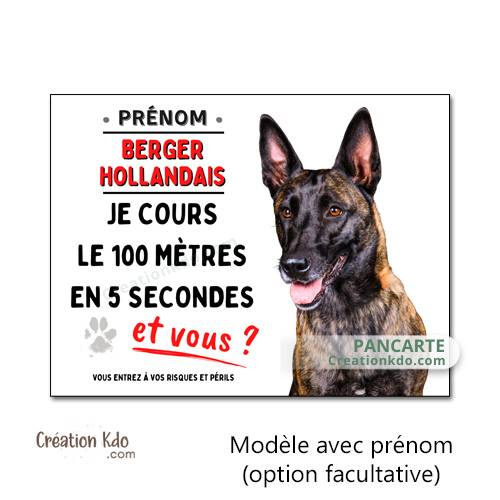 plaque attention au chien berger hollandais humour panneau portail monte la garde pancarte