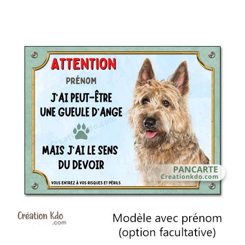 panneau berger picard fauve picardie je monte la garde plaque attention au chien pancarte