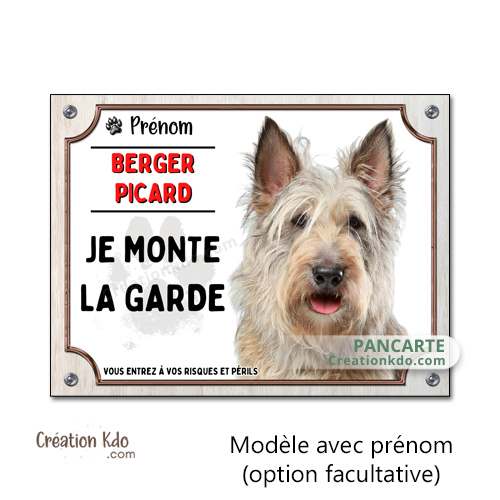 panneau berger picard fauve picardie je monte la garde plaque attention au chien pancarte