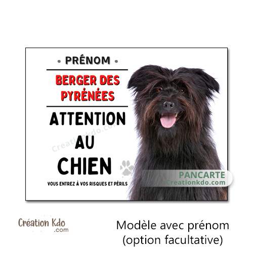 panneau attention au chien berger des pyrénées plaque je monte la garde lunatique
