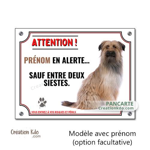 panneau chien berger des pyrénées plaque je monte la garde personnalisé