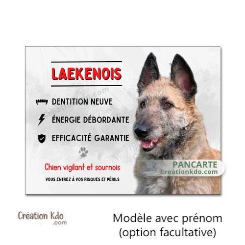 Plaque humour Laekenois Chien vigilant et sournois panneau de portail à personnaliser photo texte prénom