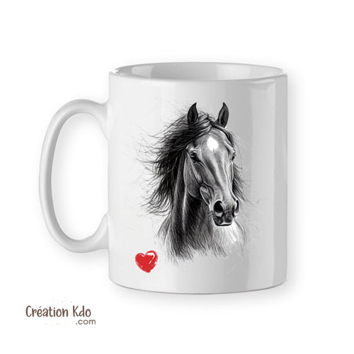 mug cheval dessin crayon tasse cadeau chevaux équestre