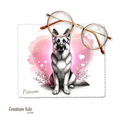 Essuie-lunette Berger Allemand avec coeurs Chiffonnette chiffon en microfibre