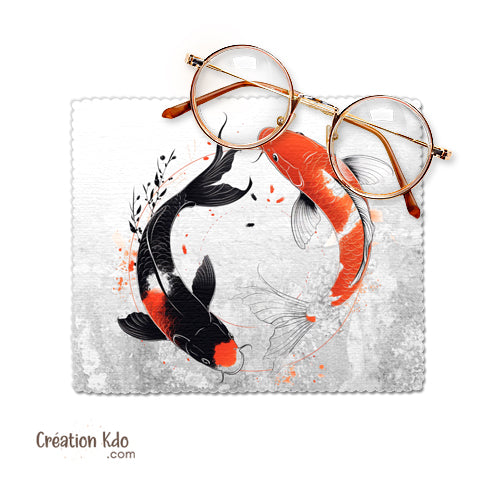 Essuie-lunette Japonais Carpe Koï - Microfibre Design Zen chiffonnette