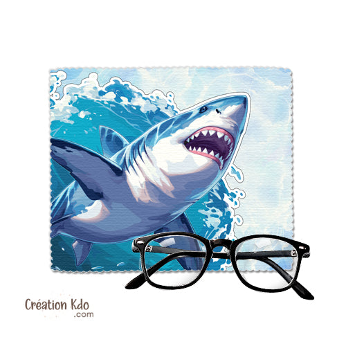 Essuie-lunettes Grand requin blanc tissu Microfibre chiffonnette souple chiffon personnalisé