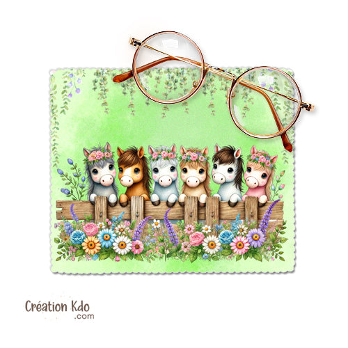 chiffon à lunette poney chiffonnette cheval essuie-lunette