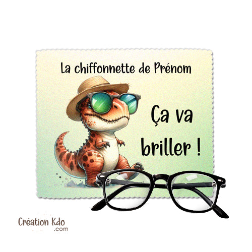 essuie lunette personnalisé dinosaure chiffonnette petit chiffon à lunette écran carnotaurus