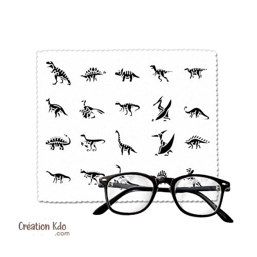 essuie lunette personnalisé dinosaure chiffonnette petit chiffon à lunette écran