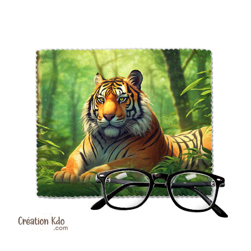 chiffonnette essuie lunette nettoyante motif tigre