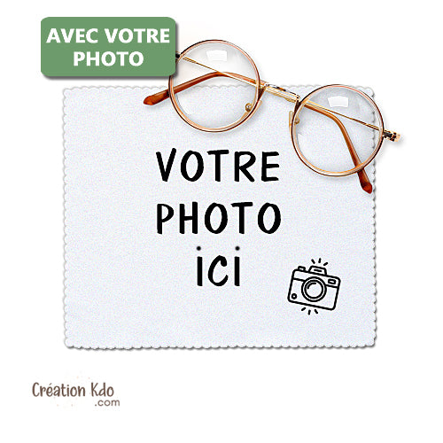 Essuie-lunette Chiffonnette microfibre personnalisé avec une photo